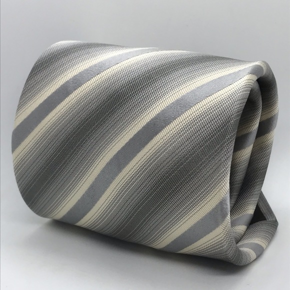 Louis Vuitton Other - Louis Vuitton Mens Gray White Striped Necktie Tie